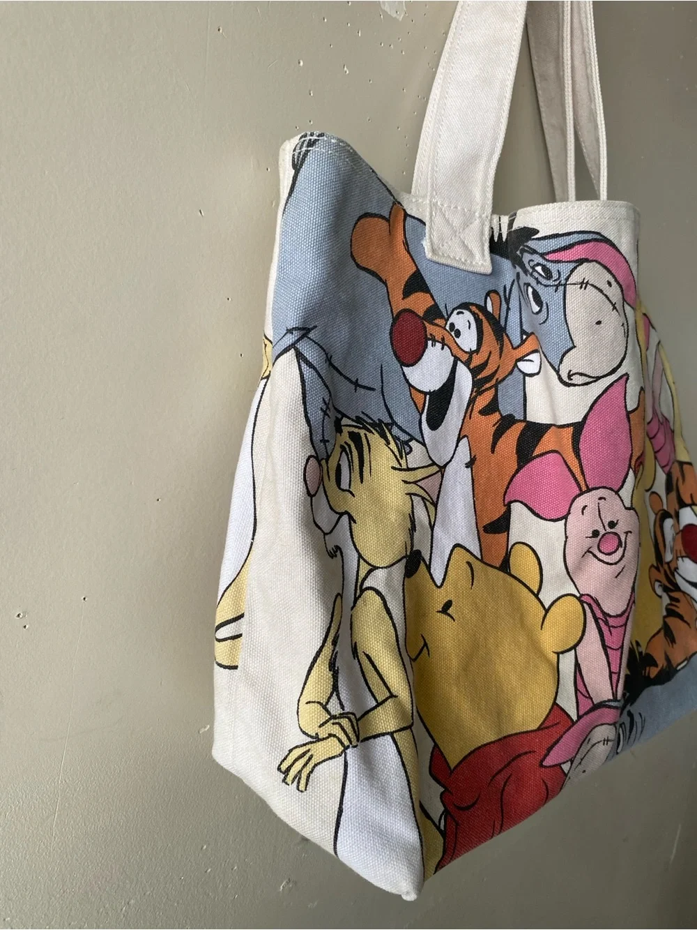 Disney Store Winnie The Pooh Friends Canvas Tote Bag Shopper Y2K OS